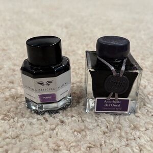 Bundle of Leonardo Officiana Italiano & Amythéate de l’Oural Purple Pen Ink 50ml